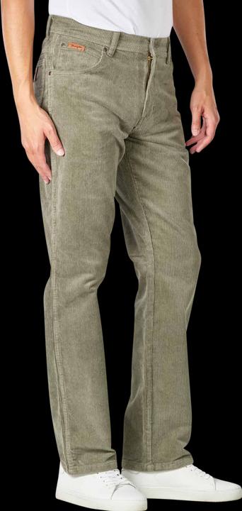 Actual product image Wrangler Texas Cord Pant Straight Fit Dusty Olive (W38/L30)