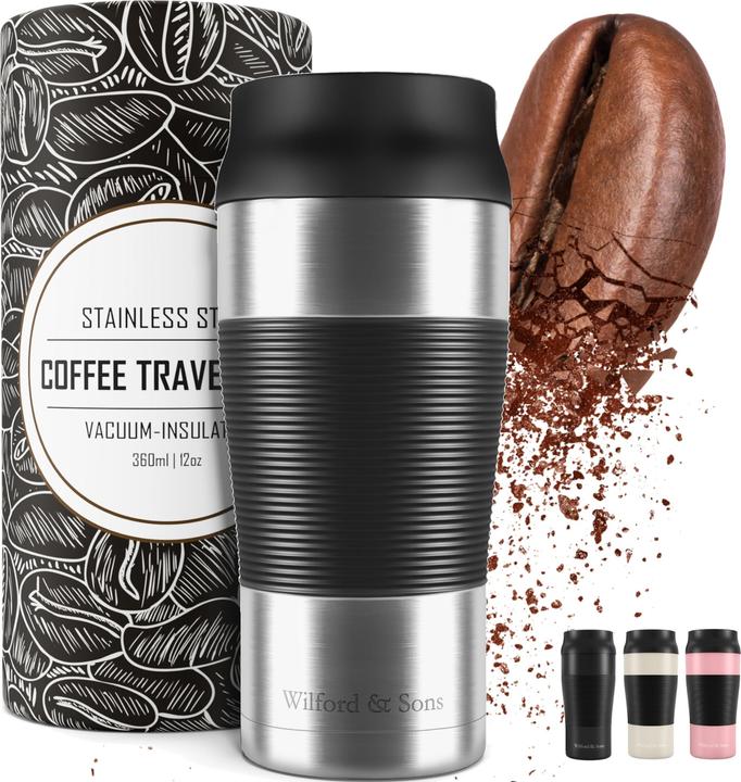 Actual product image Wilford & Sons Coffee Mug, Leak-proof, 360ml (Metallic) (360 ml)