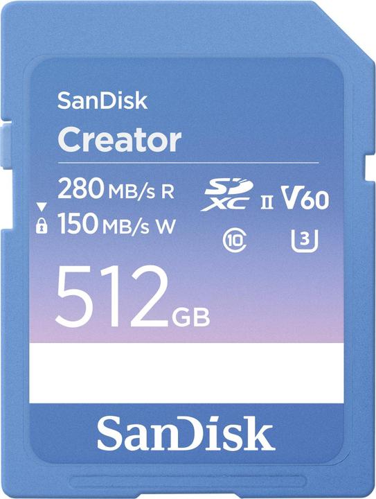 Actual product image SanDisk Creator UHS-II V60 (512 GB, SDXC, U3, UHS-II)