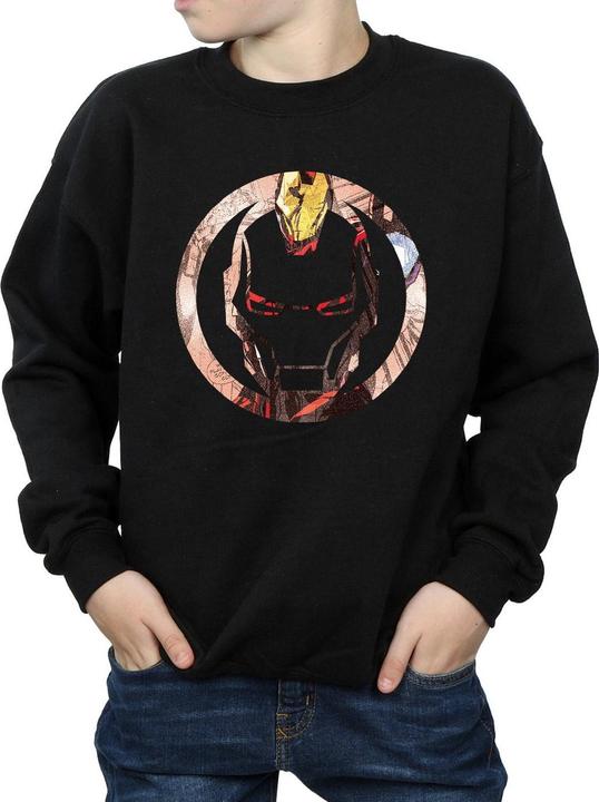 Actual product image Boys Iron Man Montage Symbol Sweatshirt (116)