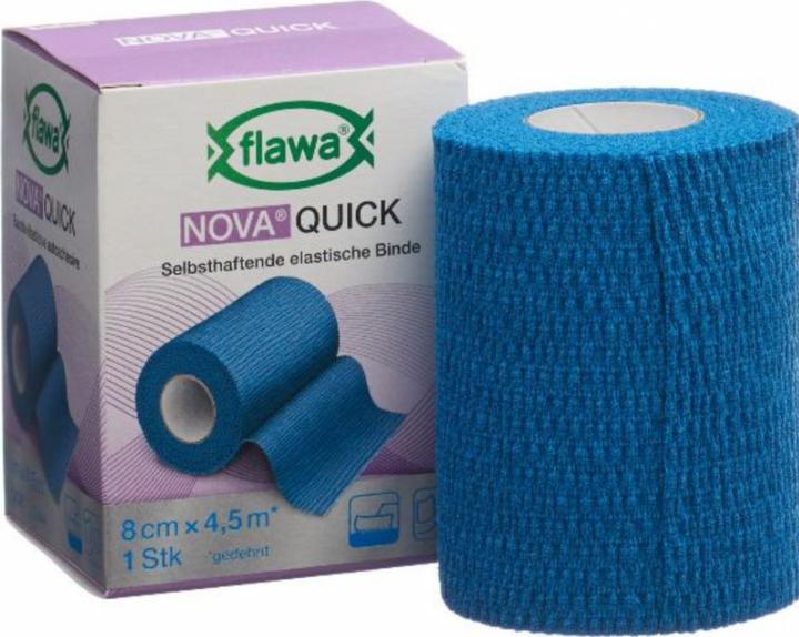Actual product image Flawa Quick kohäsive Reissbinde 8cmx4.5m blau