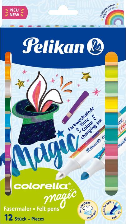 Magni Zauberfasermaler Colorella Magic, 12 Farben (10 Farben, 12 x)