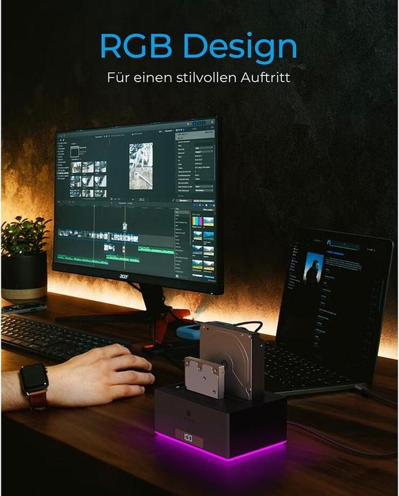 Produktbild Icy Box Docking- & Klonstation (USB-B, 1 Ports)