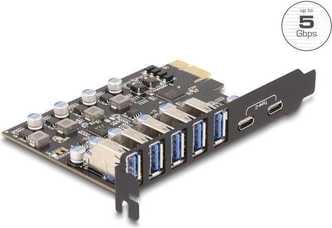Produktbild Delock USB 5 Gbps PCI Express x1 Karte zu 5 x extern Typ-A +