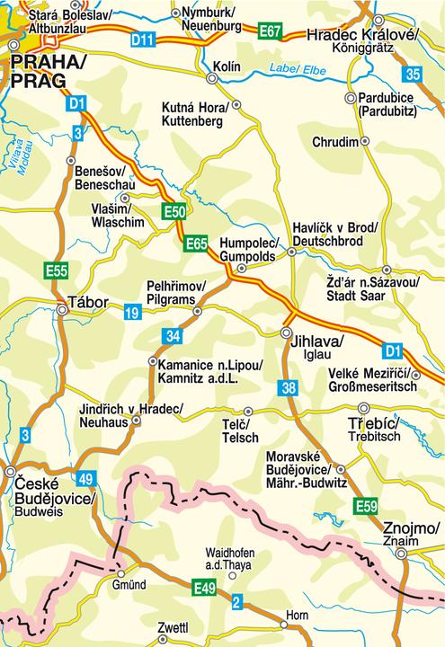 Produktbild Tschechien - Strassenkarte Mittelboehmen 200000