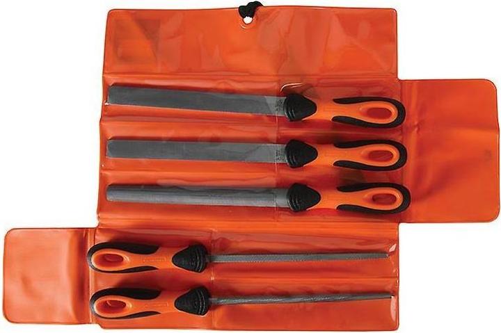 Produktbild Bahco ERGO Feilensatz, 4 x Bastardhieb/1 x Halbschlicht 200 mm 5-teilig (Hieb 1, 200 mm)
