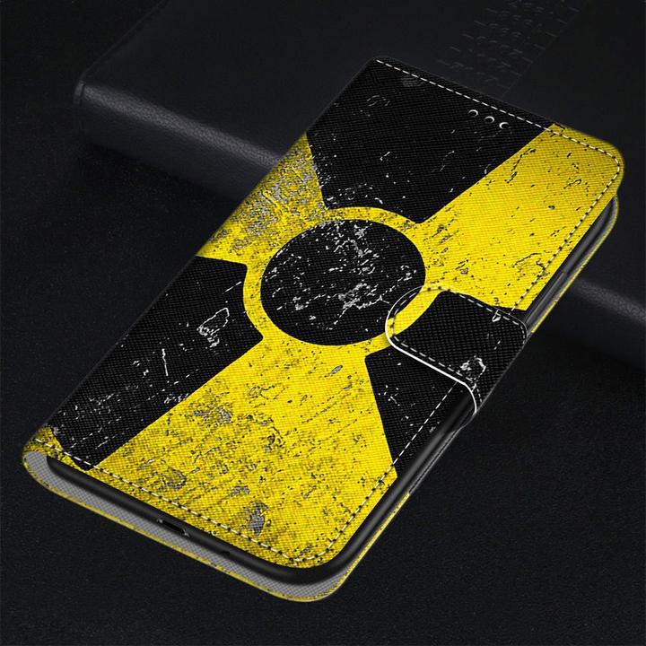 Immagine prodotto Ueli Express iPhone 13 Mini Book Case Custodia con scomparto per carte Radioactivity (Apple iPhone 13 mini)