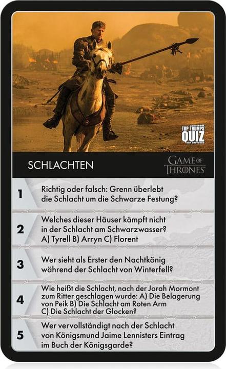 Image du produit Winning Moves WIN64206 - Top Trumps Quiz Game of Thrones (FR), 2 joueurs, from 12 years (FR edition) (Allemand)