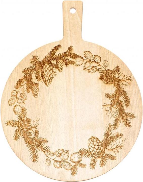 Kadastar Tavola in legno con rami di abeteFaggio, rotonda, Ø 35 cm