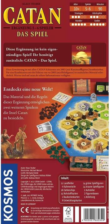 Image du produit Kosmos CATAN - Complément 5-6 joueurs - Le jeu (Allemand)