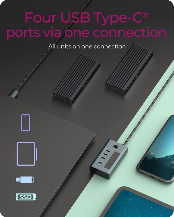 Produktbild Icy Box IB-HUB1454-C31 (USB-C, 4 Ports)