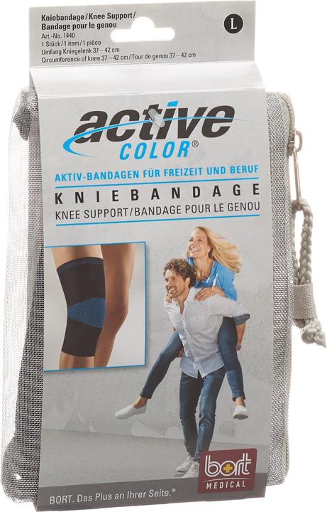 Bort Medical ActiveColor Kniebandage XL +42cm schwarz (XL)