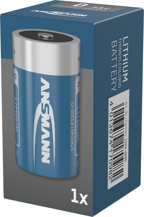 Actual product image Ansmann Battery D ER34615 3.6V Lithium thionyl chloride (1 pcs., D, 19000 mAh)