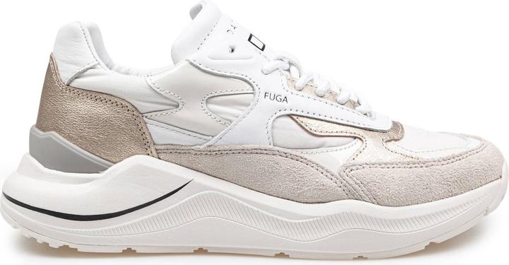 D.a.t.e. D.a.t.e fuga sneakers in nylon and suede color white/platinum