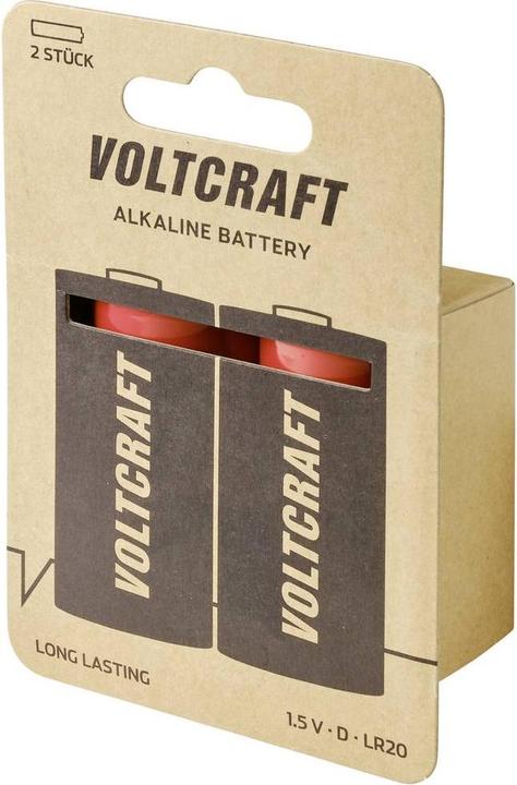 Image du produit Voltcraft Pile LR20 Mono (D) alcaline-manganèse 18000 mAh 1.5 V 2 pcs. (2 pcs, D, 18000 mAh)