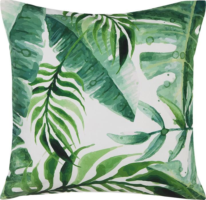 Actual product image Beliani Garden cushion green with leaf motif 45 x 45 cm Set of 2 PAVELLI (45 x 45 cm)