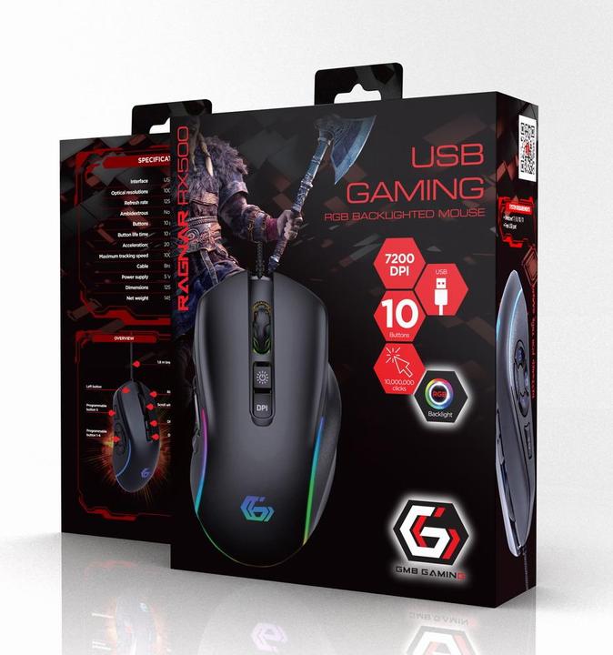 Actual product image Gembird Gaming mouse 12-button LED lighting (Cable)