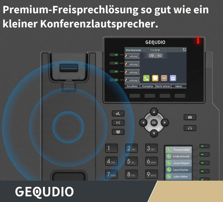 Actual product image Gequdio GX5+ IP phone set with mains adapter & headset