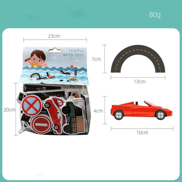 Immagine prodotto Activity Board 23 pezzi giocattolo da bagno appiccicoso muro città traffico auto strada ferrovia puzzle vinile