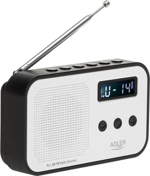 Actual product image Adler Interactive solution | Digital radio PLL AM/FM | AD 1907 | Alarm function | White/Black (AM, PLL, FM, VHF)