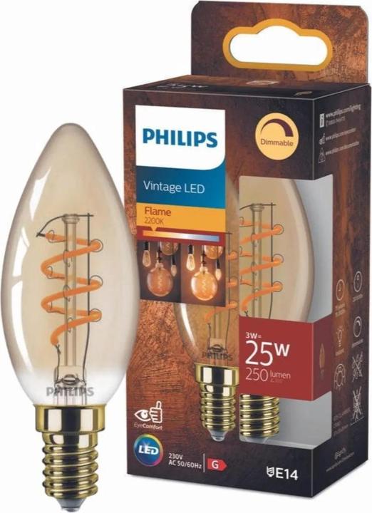 Actual product image Philips Amber (E14, 3 W, 250 lm, 1 x, E)