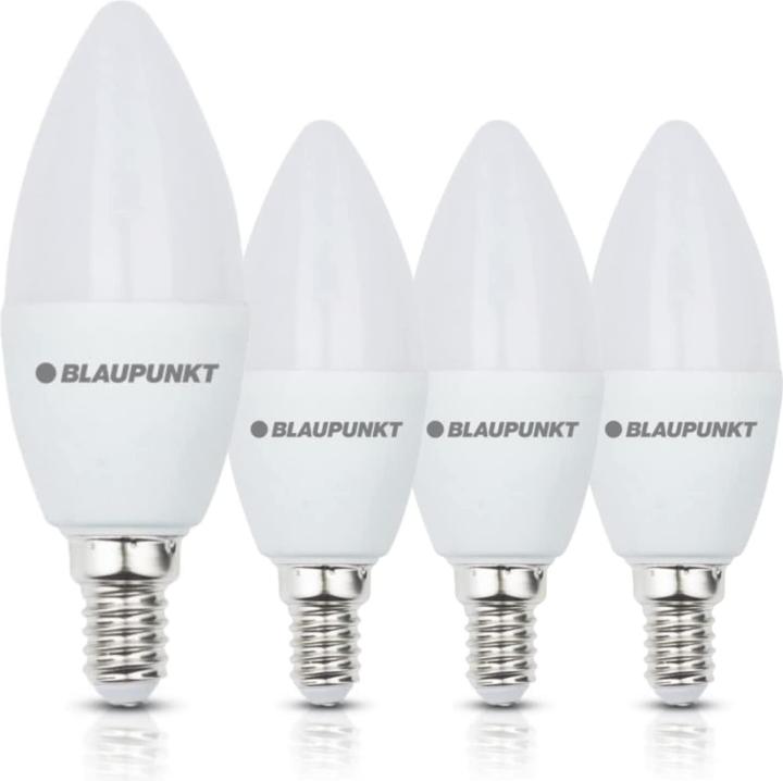 Blaupunkt Lampadina LED E14 - Candela - 7W - Bianco caldo 2700K - Lampade a LED - Confezione da 4 (E14, 7 W, 640 lm, 4 x, F)