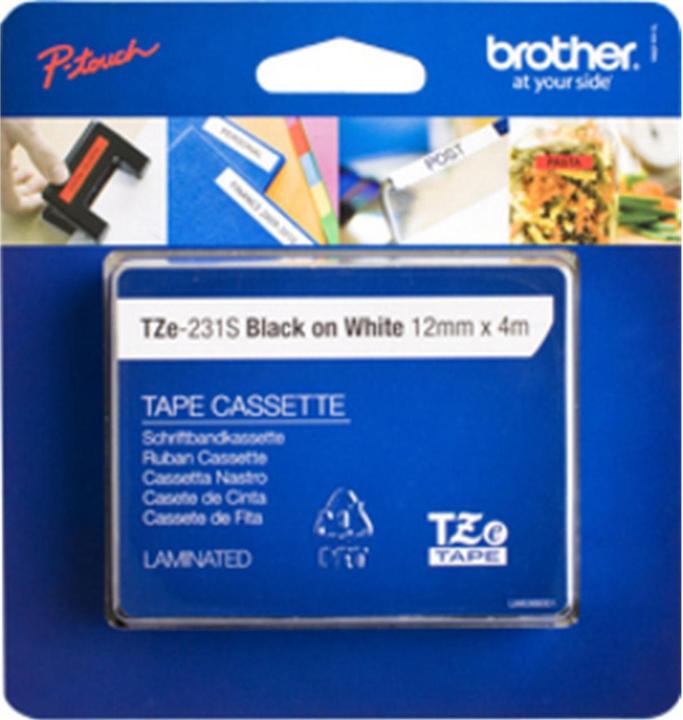 Brother TZe-231S (1.20 cm, Schwarz, Weiss)