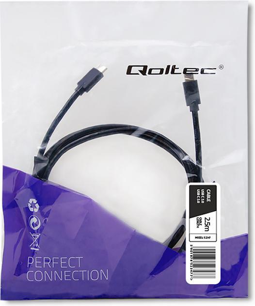 Image du produit Qoltec 52347 Câble USB 2.0 type C mâle (2.50 m, USB 2.0)