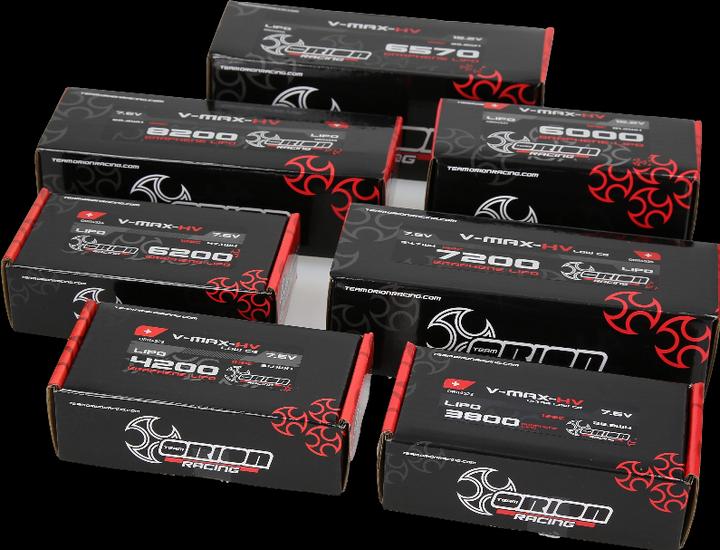 Immagine prodotto Team Orion V-Max-HV Graphene Tech Shorty 6200 7.6V 2S 128C (7.60 V, 6200 mAh)
