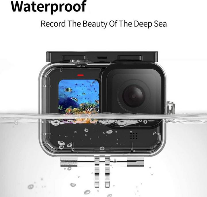 Immagine prodotto Ueli Express GoPro Hero 12 / 11 / 10 / 9 Black Custodia impermeabile Filtro subacqueo e starter set da viaggio (Eroe 12, Hero 11 Nero, Hero 10 Nero, Eroe 9 nero)