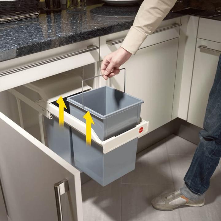 Image du produit Hailo Multi-Box duo L, poubelle encastrable, 2x14 ltr (30 l)