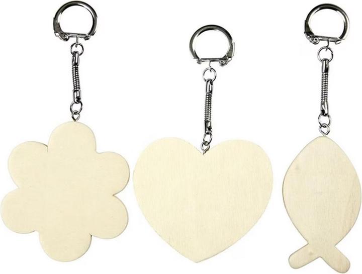 Image du produit Creativ Company Porte-clés en bois, 12 pièces