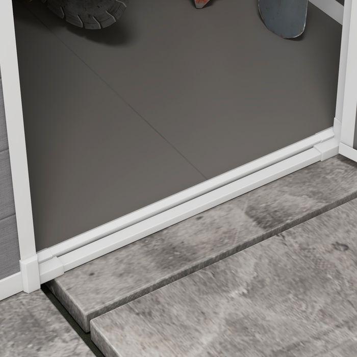 Image du produit Swisshandel24 Gerätehaus 1,54m³, Pultdach, 122x149x192/177 cm, Abschliessbar, Fenster, Alu, Grau