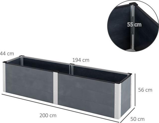 Produktbild Swisshandel24 Hochbeet, Blumenkasten, Pflanzkasten, Gemüsebeet mit Offenem Boden, Kräuterbeet für Garten, Balkon