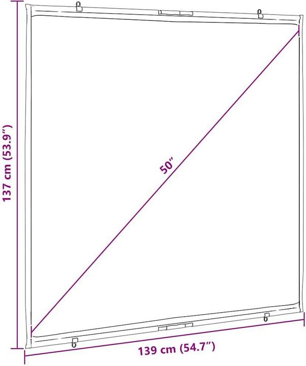 Actual product image VidaXL Projector screen Wall-mounted 72 inch 1:1 projection screen Screen (72", 1:1)