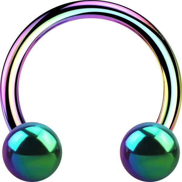 Produktbild Star Piercing Micro Circular Barbell Innengewinde farbig mit zwei Kugeln (Titan G23, ohne Messing)