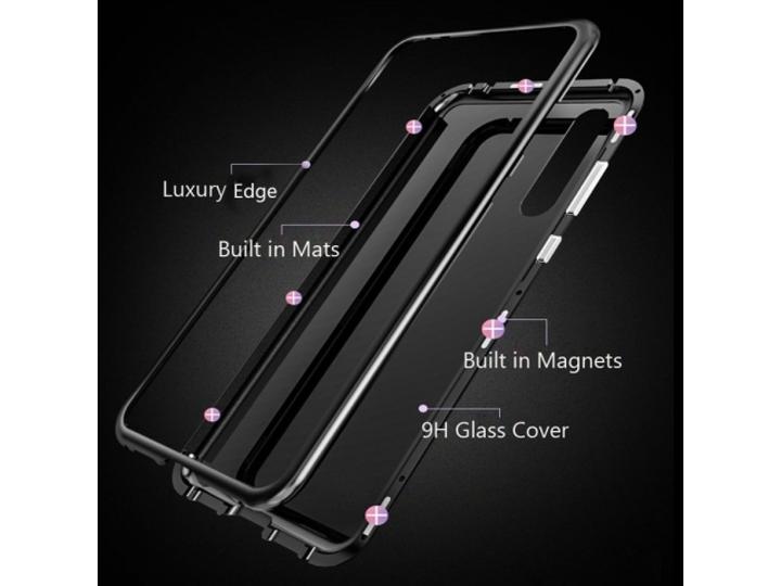 Actual product image G-Case Samsung Galaxy A7 2018 Aluminium Magnetic Glass Back Cover Case (Samsung Galaxy A7 (2018))