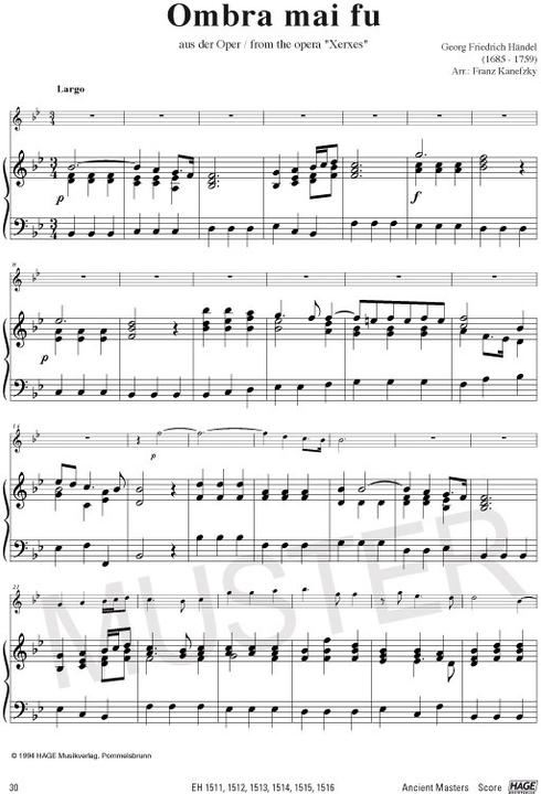 Produktbild Alte Meister für Sopran-/Altblockflöte und Klavier/Orgel (Englisch, Deutsch, Helmut Hage, Franz Kanefzky, 2011)