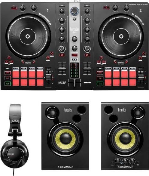 Actual product image Hercules DJ Essentials Kit DJ set with headphone stand