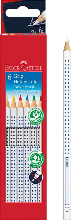 Produktbild Faber-Castell Kreiden Grip Heft & Tafel (Weiss, 1 x)