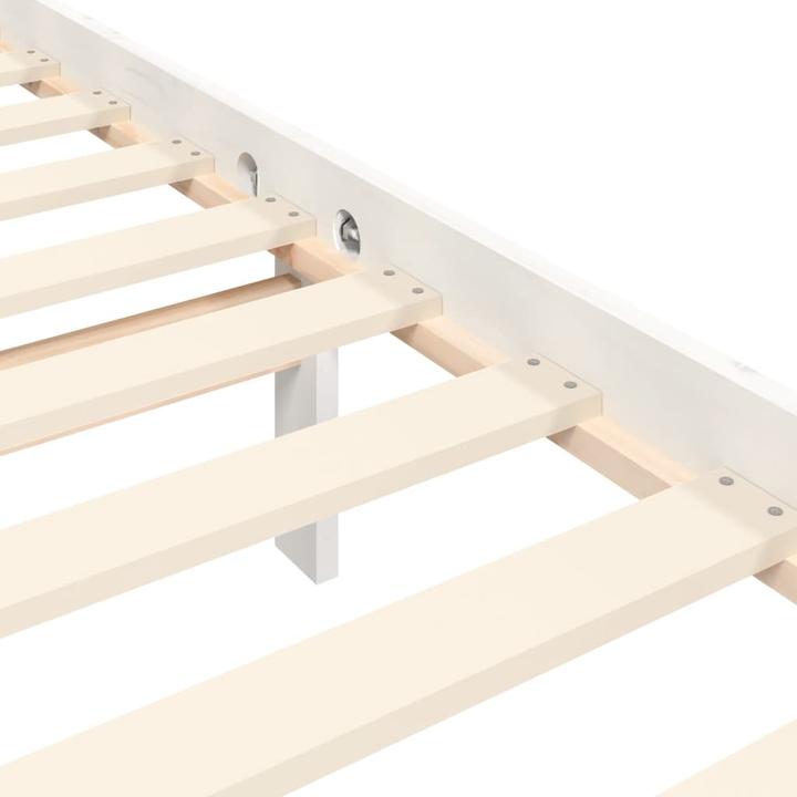 Produktbild VidaXL Massivholzbett mit Kopfteil Weiss 5FT King Size (150 x 200 cm)