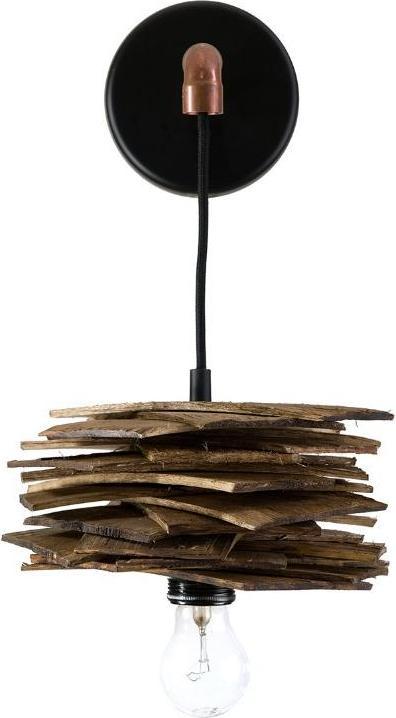 Gie El LGH0244 - Lampada da parete SHINGLE rame/legno (E27)