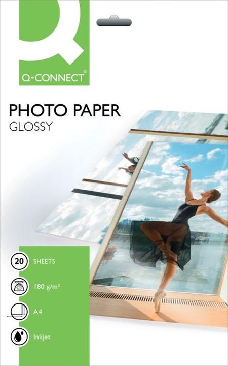 Immagine prodotto Q-Connect Carta fotografica a getto d'inchiostro, lucida (180 g/m², A4, 20 x)