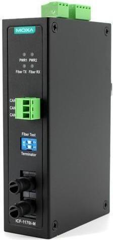 Immagine prodotto Moxa ICF-1170I-M-ST-T - Convertitore CANbus-fibra, multimodale, connettore ST, temperatura di