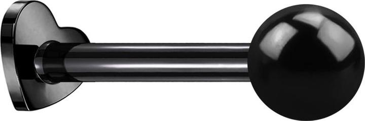 Actual product image Star Piercing Micro labret heart internal thread black ball black (without brass, Titanium G23)