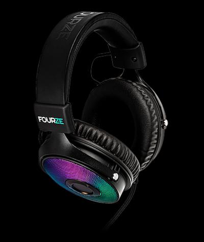 Image du produit Fourze Casque de jeu GH350 avec éclairage RGB, son surround virtuel 7.1, connexion USB, noir (Filaire)