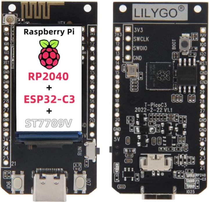 Actual product image Lilygo T-PicoC3 ESP32-C3 RP2040 Dual MCU with 1.14 inch display