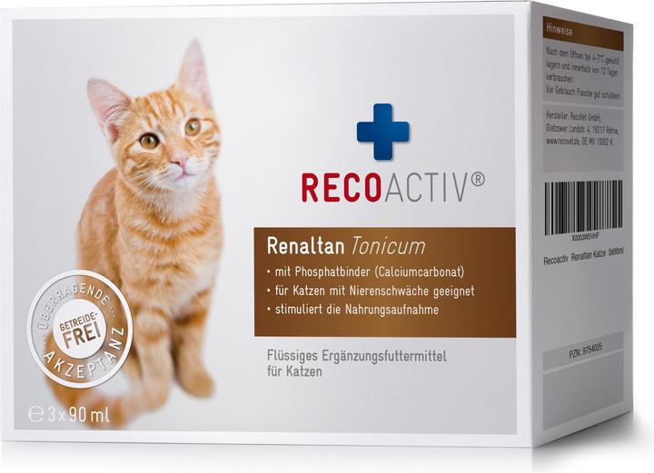 Actual product image Recoactiv Cat food supplement Renaltan Tonicum (Senior, Adult, 3 pcs., 270 g)