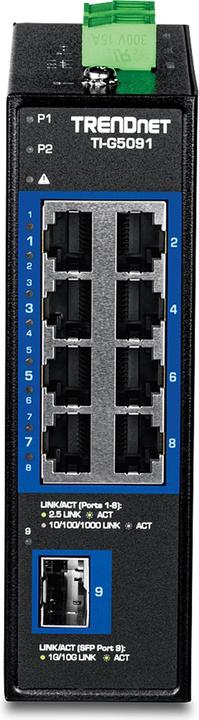 Produktbild Trendnet 9-PORT INDUSTRIAL 2.5G DIN-RAIL (8 Ports)