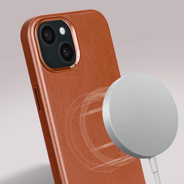 Productafbeelding Decoded Leren achterkant voor iPhone 15 Plus Bruin (Apple iPhone 15 Plus)